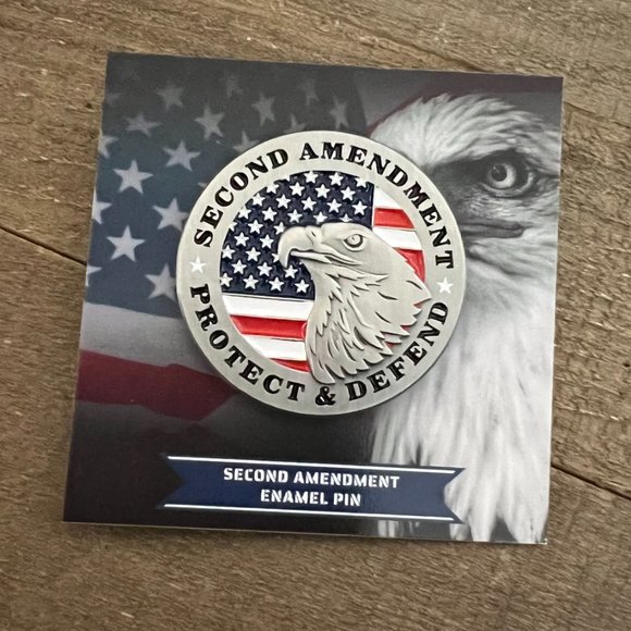 Second Amendment Protect and Defend Patriotic Collectible Lapel Pin - Picture 2 of 5